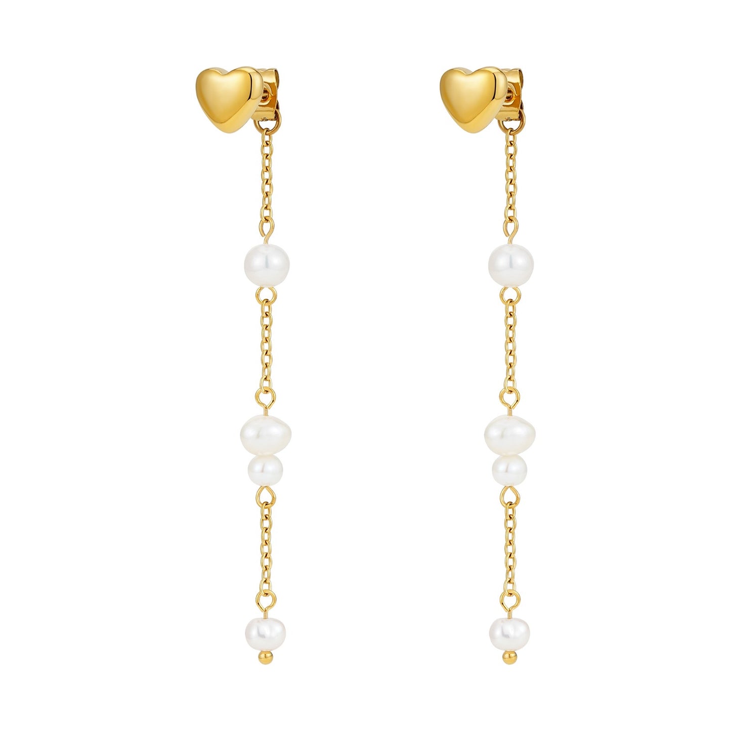ANNEBRAUNER Palermo Pearl Love Øreringe 18K Guldbelagt