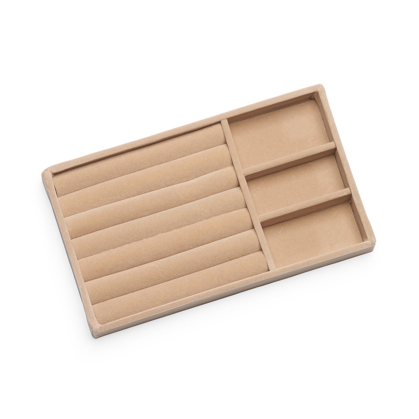 ANNEBRAUNER Velour Smykkebakke Ringe Latte