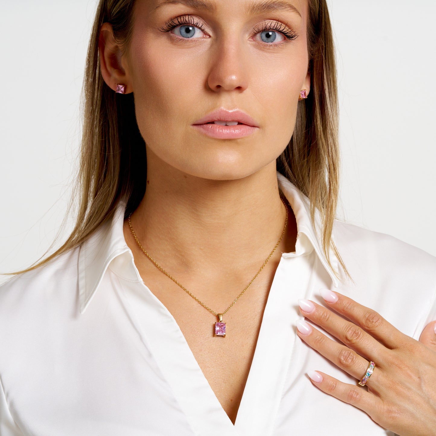 ANNEBRAUNER Sparkling Pink/Violet Ring 18K Guldbelagt