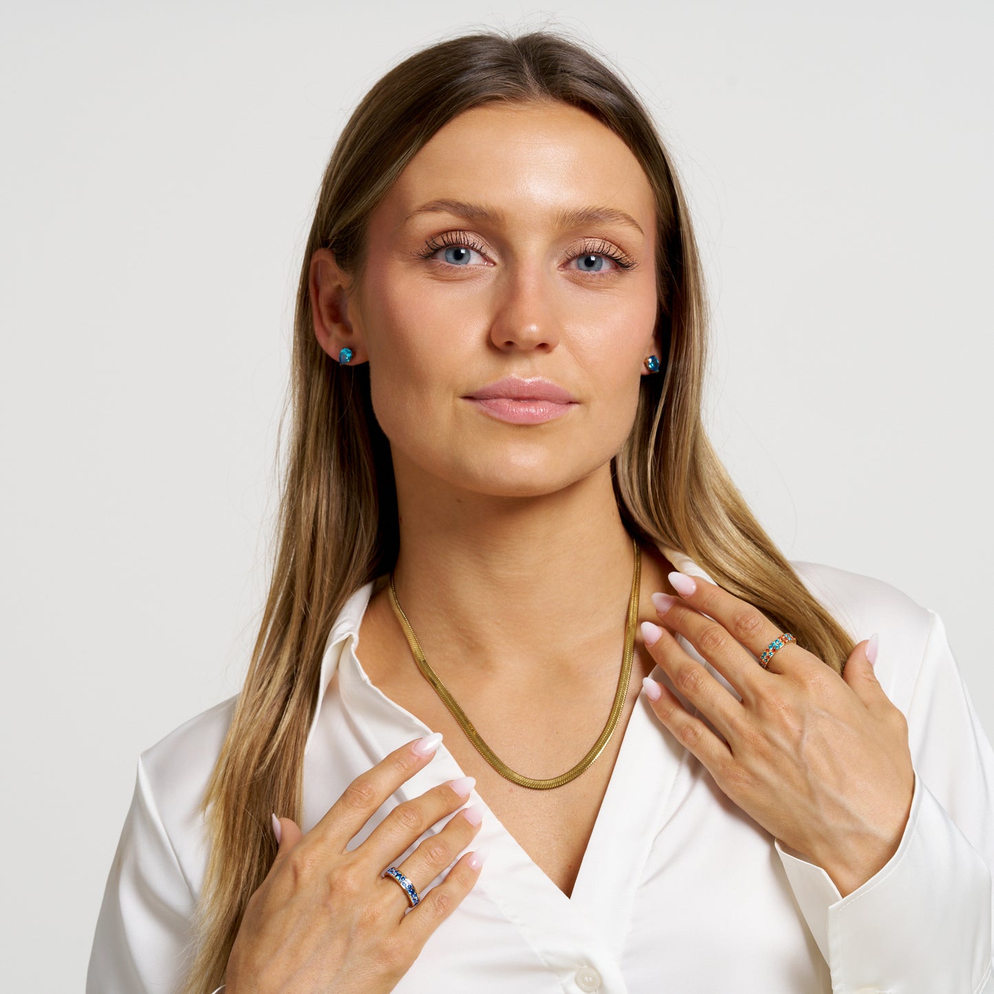 ANNEBRAUNER Waterdrop Blue Topaz Øreringe 18K Guldbelagt