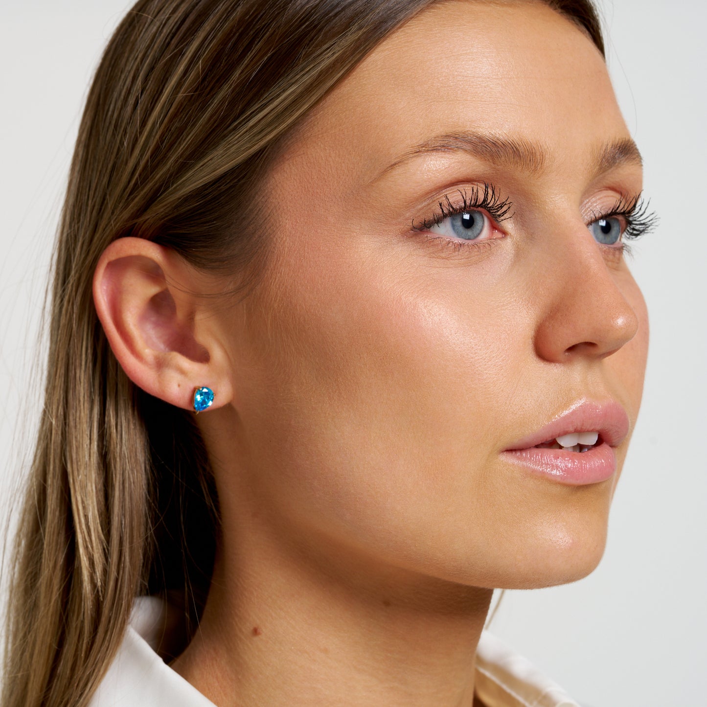 ANNEBRAUNER Waterdrop Blue Topaz Øreringe 18K Guldbelagt