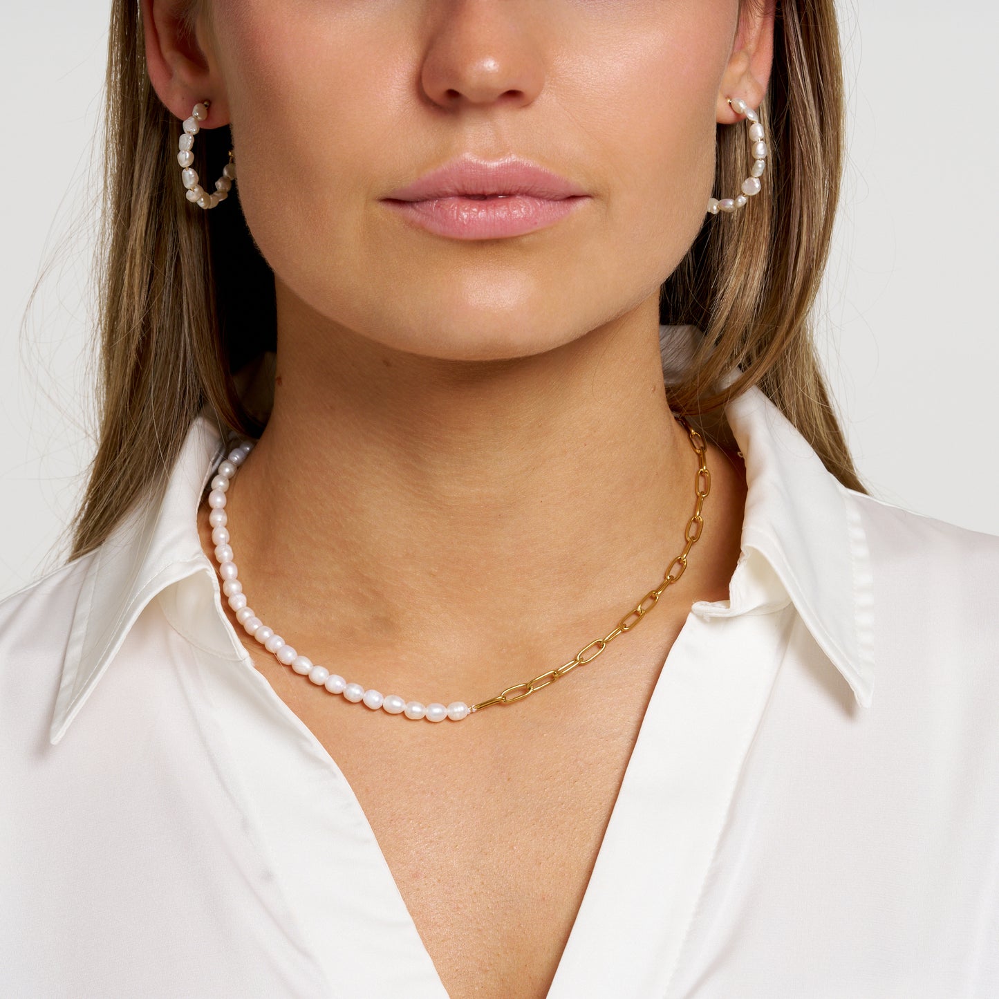 ANNEBRAUNER Pearl Chain Halskæde 18K Guldbelagt