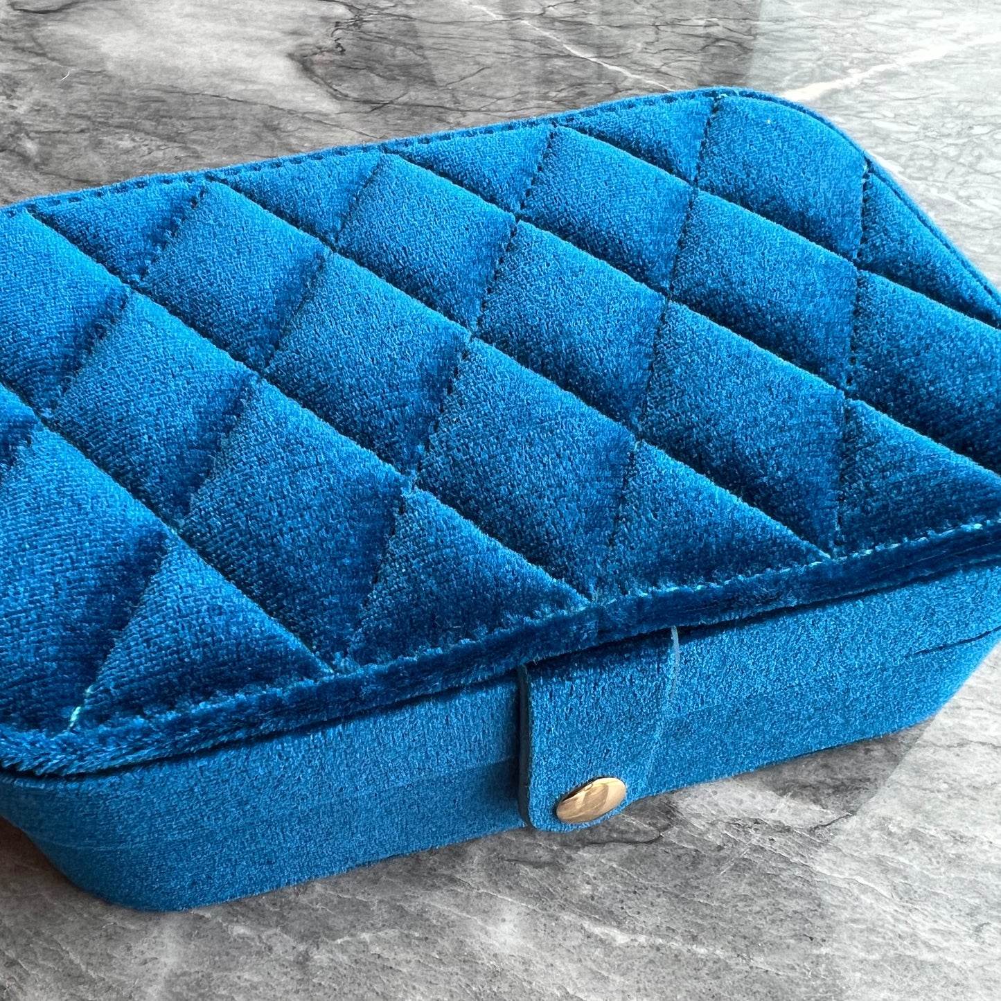 ANNEBRAUNER Blue Velour Travel Box