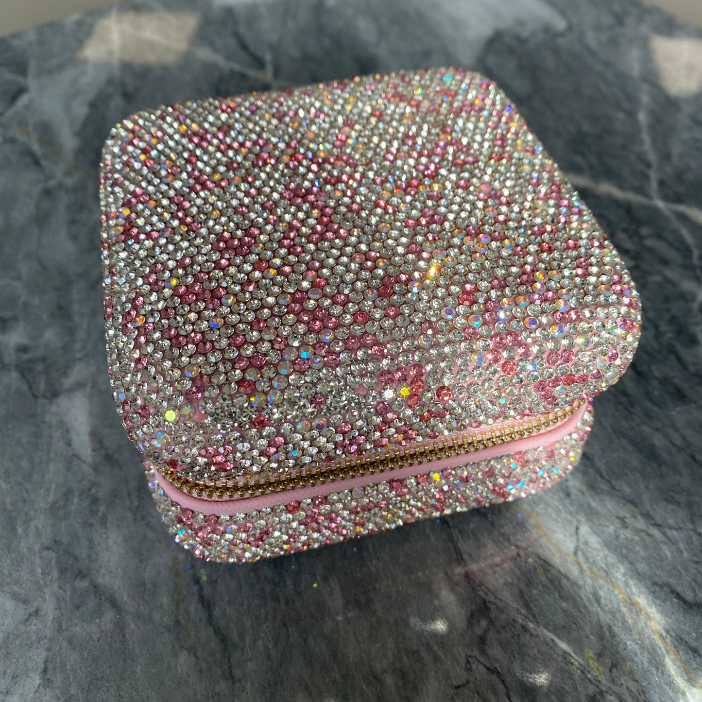 ANNEBRAUNER Pink Rhinestone Travel Box