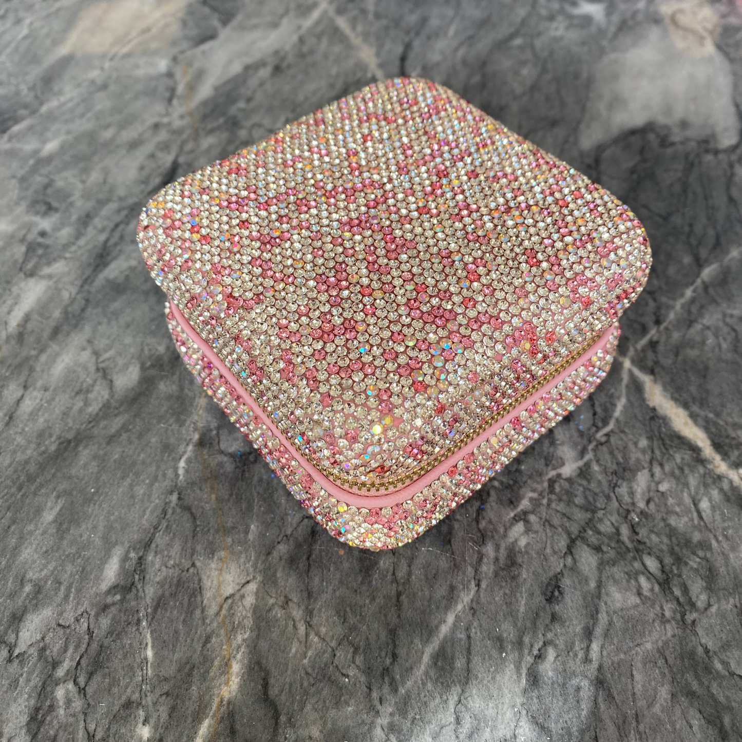 ANNEBRAUNER Pink Rhinestone Travel Box
