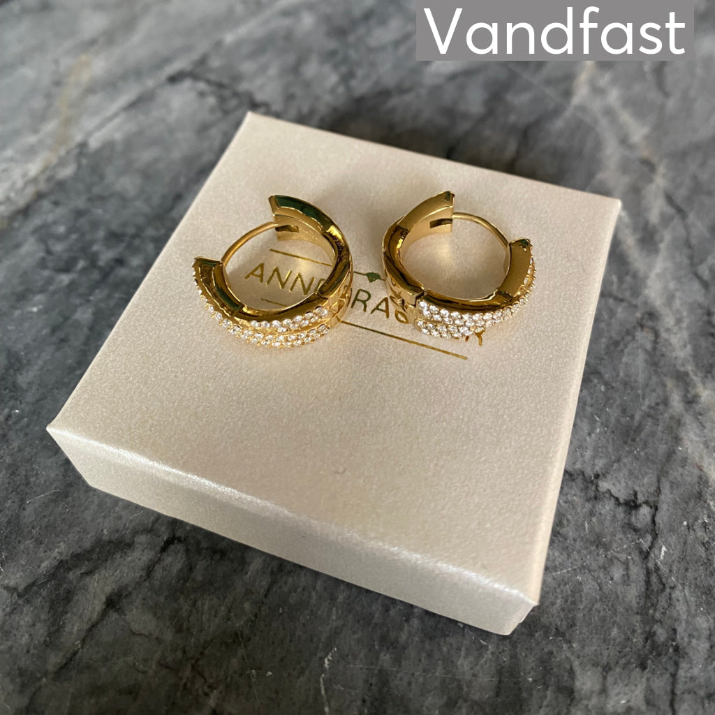 ANNEBRAUNER Alma Zirconia Creole Øreringe 18K Guldbelagt