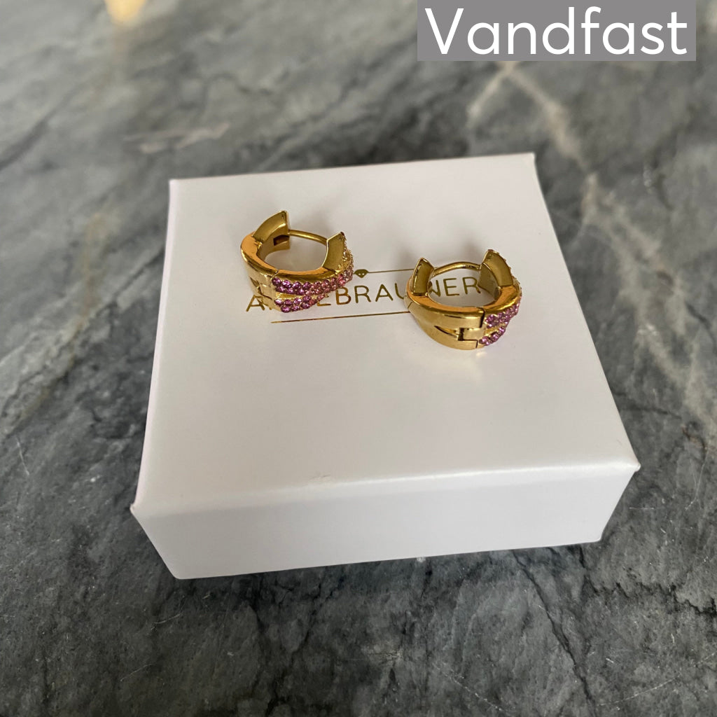 ANNEBRAUNER Alma Zirconia Pink Mix Small Øreringe 18K Guldbelagt