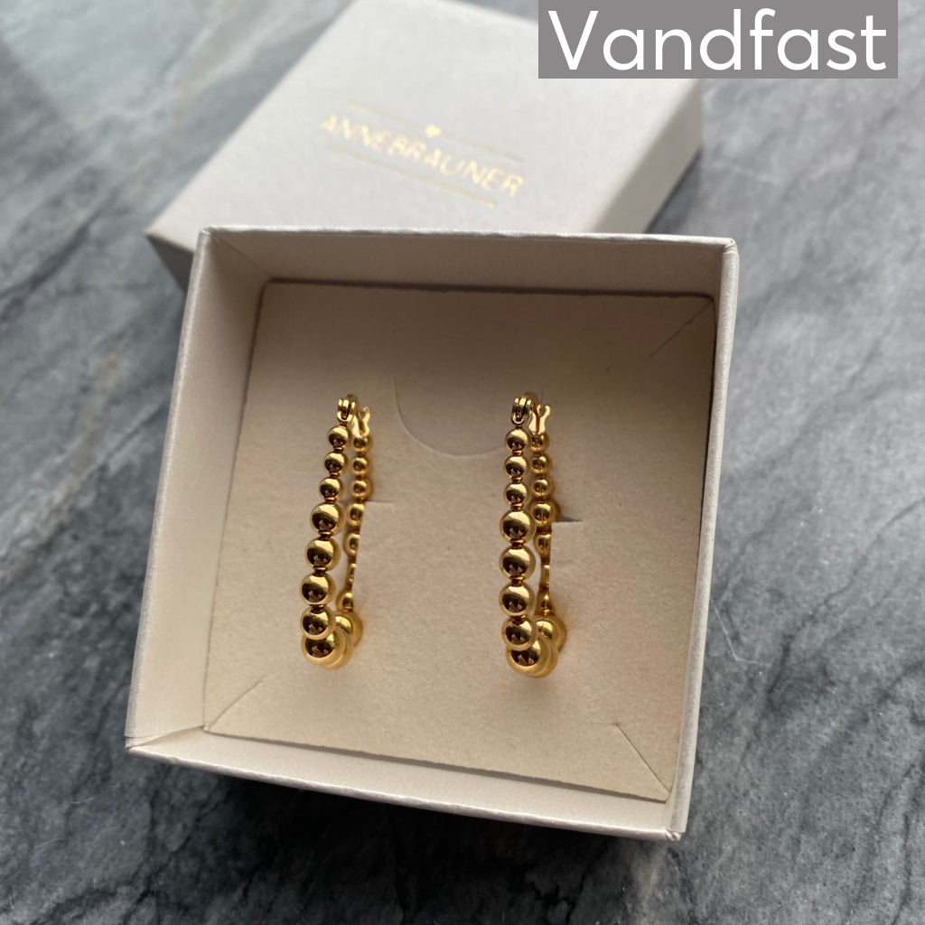 ANNEBRAUNER Ball Oval Øreringe 18K Guldbelagt
