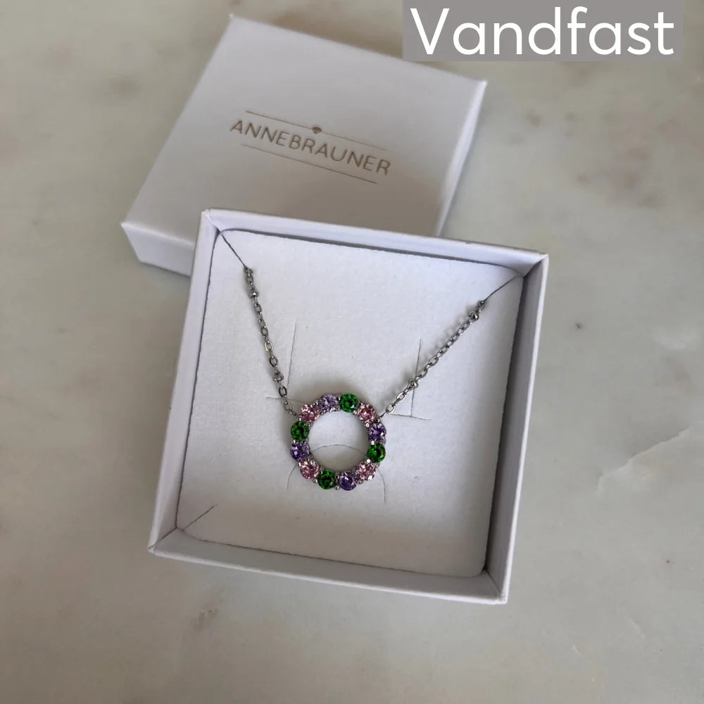 ANNEBRAUNER Big Green/Pink Circle Necklace
