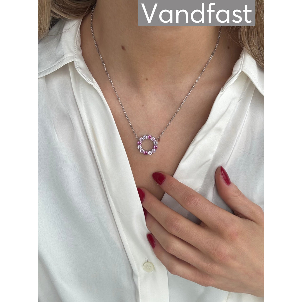 ANNEBRAUNER Big Pink/Rose Circle Halskæde - Halskæde