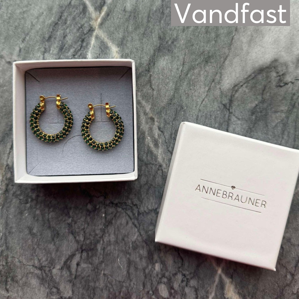 Annebrauner Big Sparkling Party Green Earrings