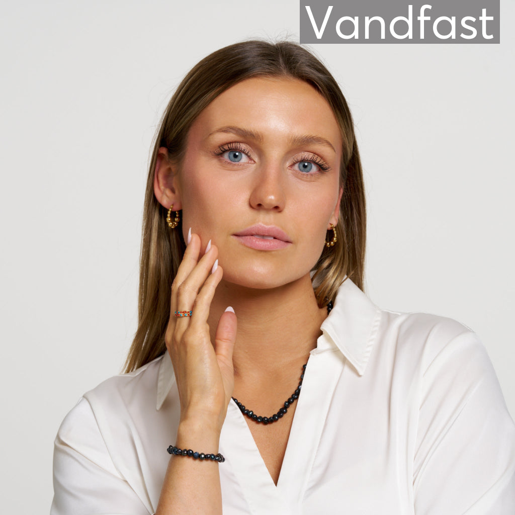 ANNEBRAUNER BLACK Pearl Armbånd 18K Guldbelagt