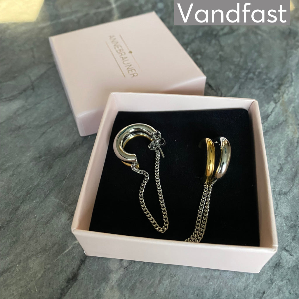 ANNEBRAUNER Chunky Mix Chain Ørering 18K Guldbelagt