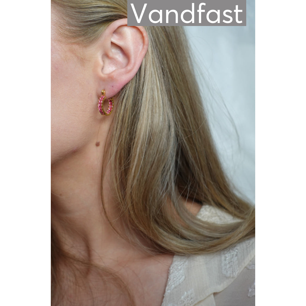 ANNEBRAUNER Luxury Hot Pink Øreringe 18K Guldbelagt
