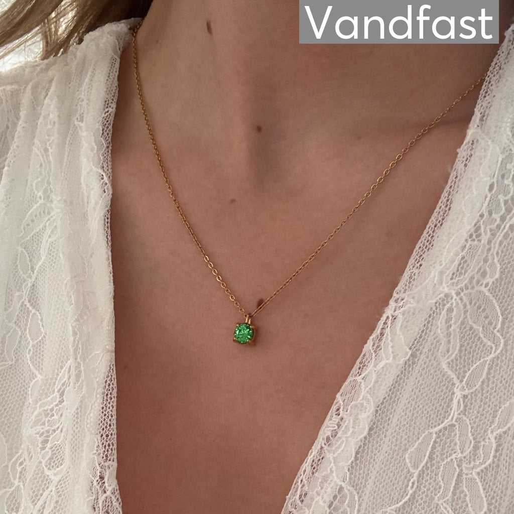 ANNEBRAUNER Princess Halskæde Green 18K Guldbelagt - Halskæde