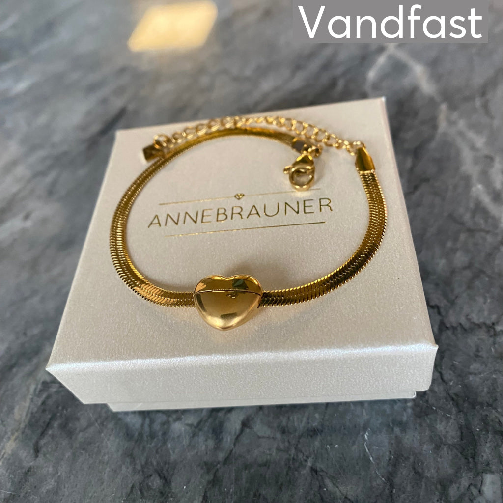 ANNEBRAUNER Snake Heart Armbånd 18K Guldbelagt