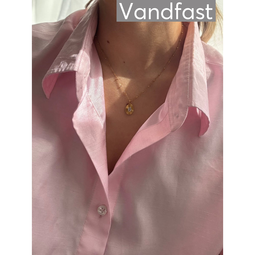ANNEBRAUNER Sun Oval Zirconia Halskæde 18K Guldbelagt - Halskæde