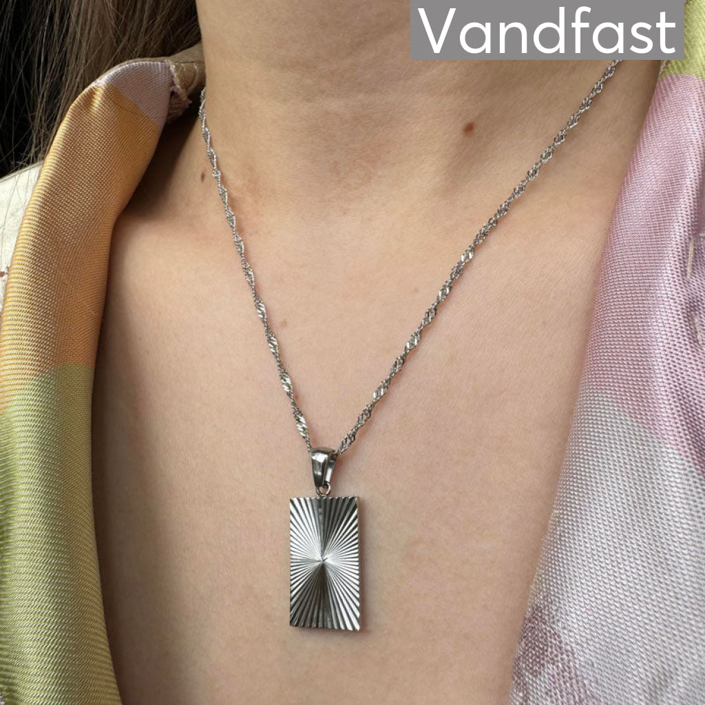 Annebrauner Sun Texture Rectangle Necklace