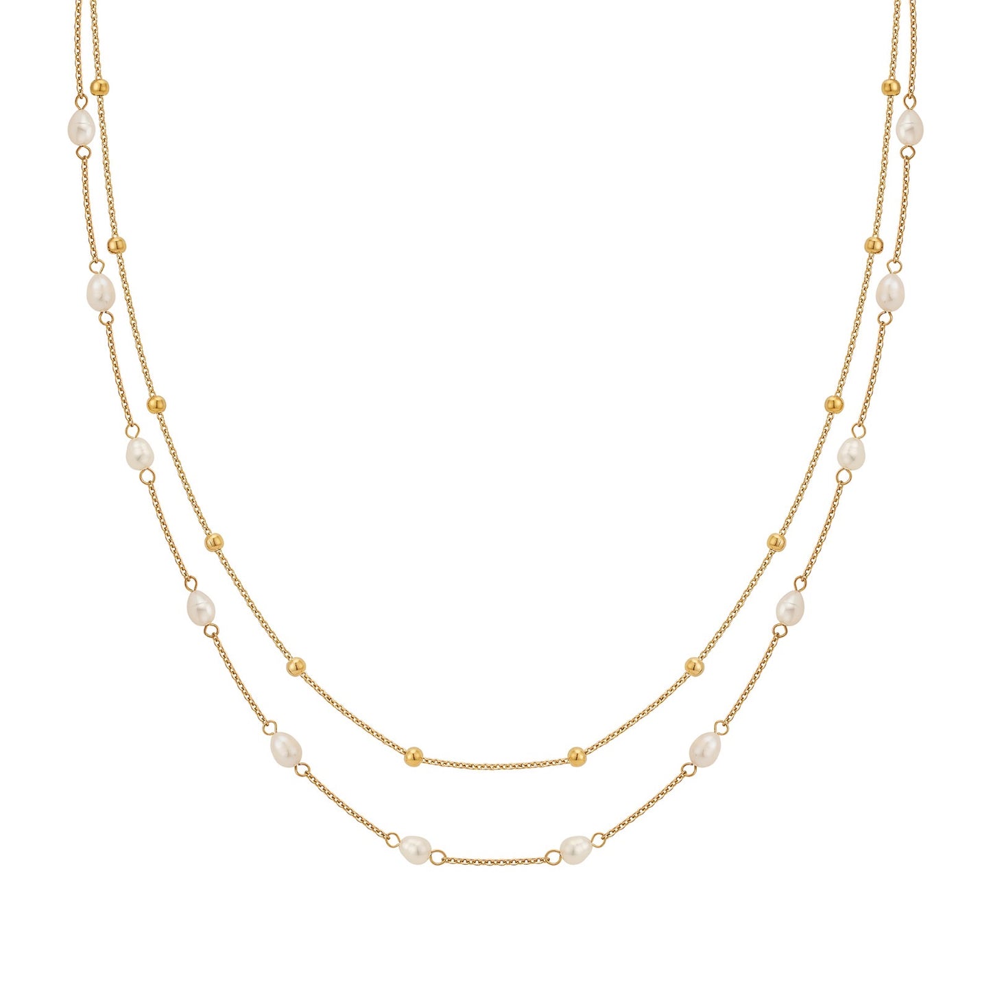 ANNEBRAUNER Florence Ball Halskæde 18K Guldbelagt
