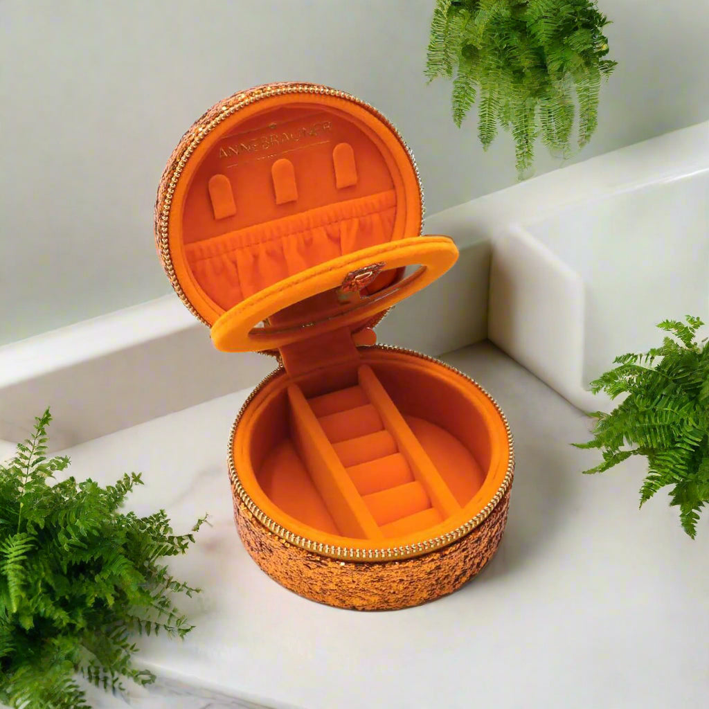 ANNEBRAUNER Jewellery Round Orange Smykkeskrin
