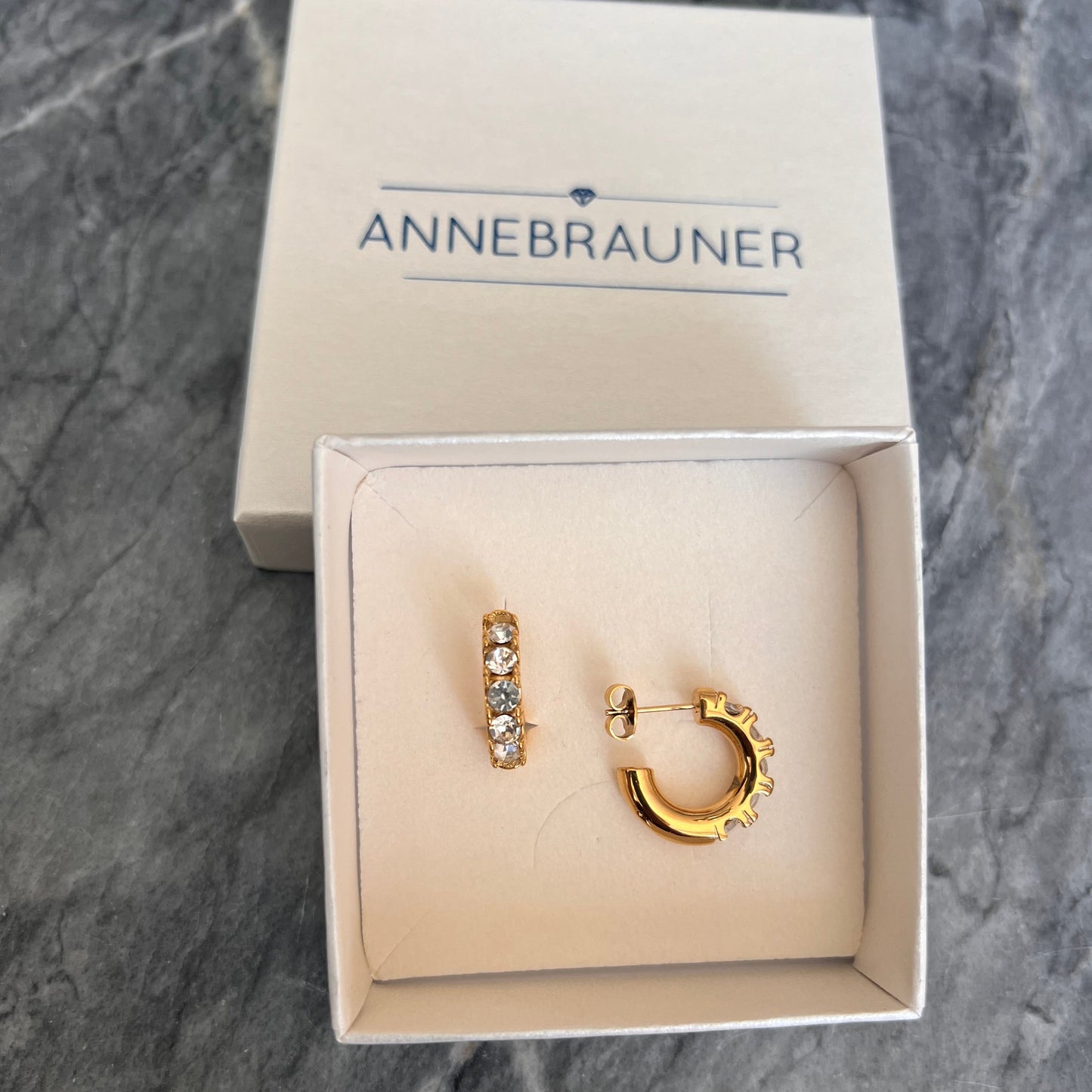 ANNEBRAUNER Creole Love Zirconia 18K Guldbelagt