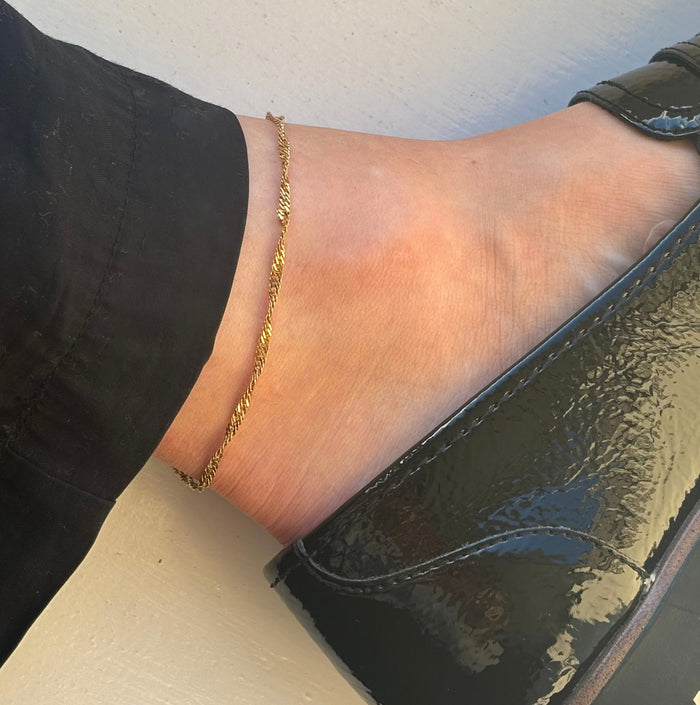 ANNEBRAUNER Sunshine Ankelkæde 18K Guldbelagt