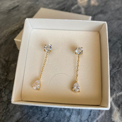 ANNEBRAUNER Zirconia Chain Øreringe 18K Guldbelagt