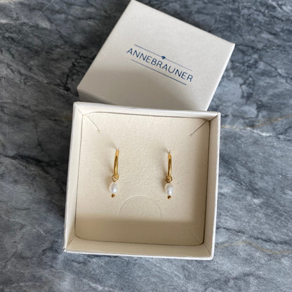 ANNEBRAUNER Creole Pearl 18K Guldbelagt