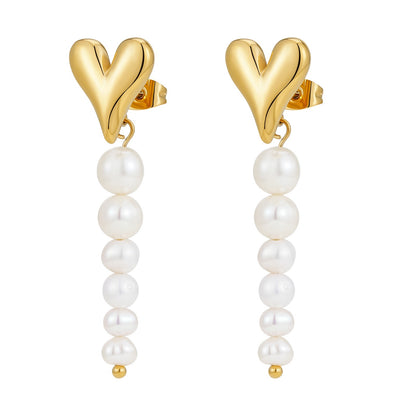 ANNEBRAUNER Pearl Love Diva Øreringe 18K Guldbelagt