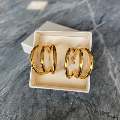 ANNEBRAUNER Triple Creole Øreringe 18K Guldbelagt