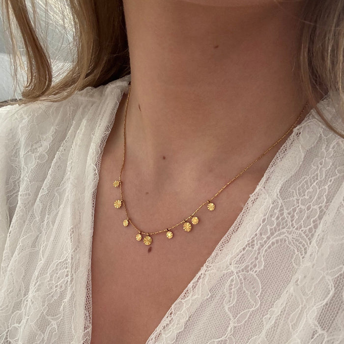 ANNEBRAUNER Sun Pendant Halskæde 18K Guldbelagt
