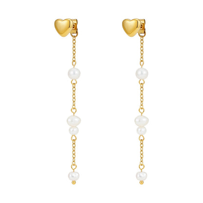 ANNEBRAUNER Palermo Pearl Love Øreringe 18K Guldbelagt