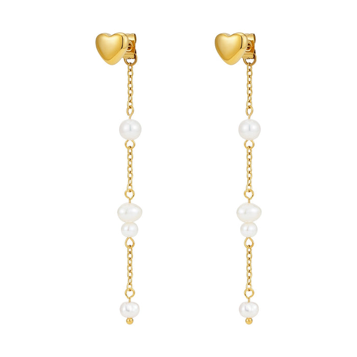 ANNEBRAUNER Palermo Pearl Love Øreringe 18K Guldbelagt