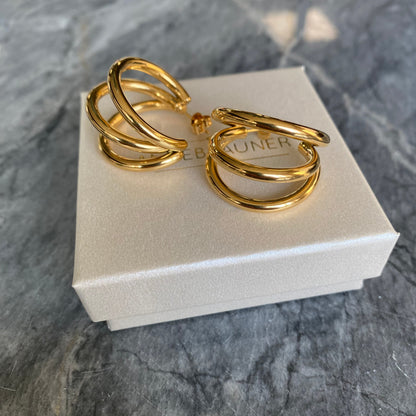 ANNEBRAUNER Triple Creole Øreringe 18K Guldbelagt