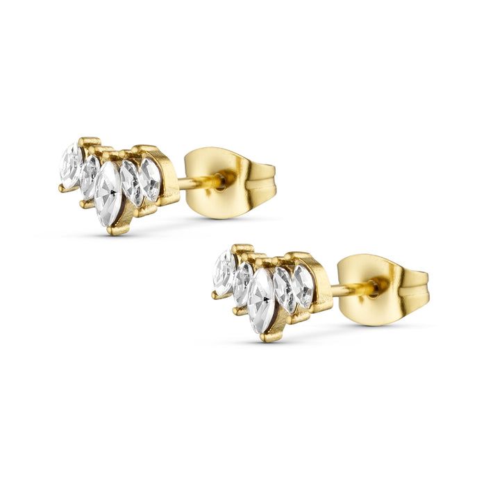ANNEBRAUNER Zirconia Studs Øreringe 18K Guldbelagt