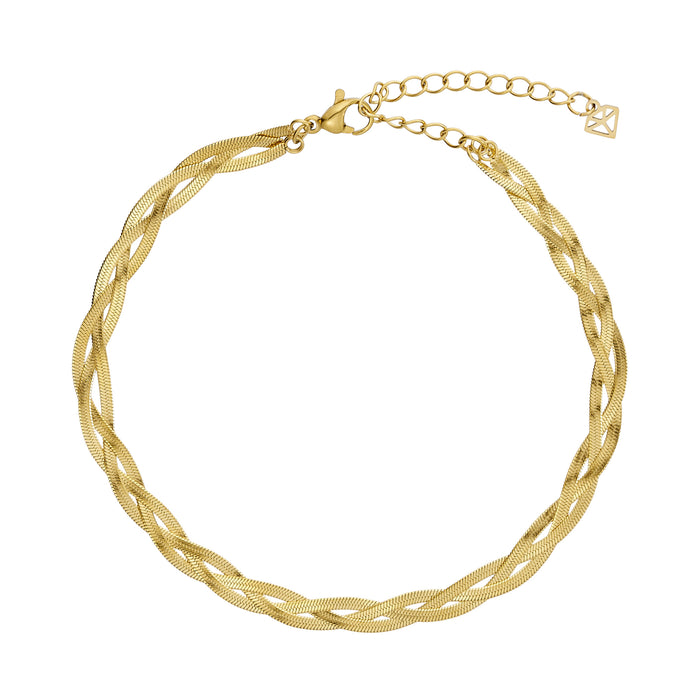 ANNEBRAUNER Triple Snake Ankelkæde 18K Guldbelagt