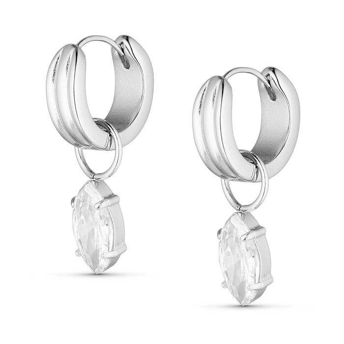 ANNEBRAUNER Oval Zirconia Hoop Øreringe