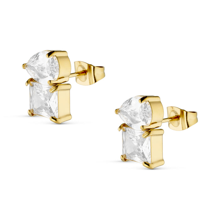 ANNEBRAUNER Drop Square Ørestikker 18K Guldbelagt