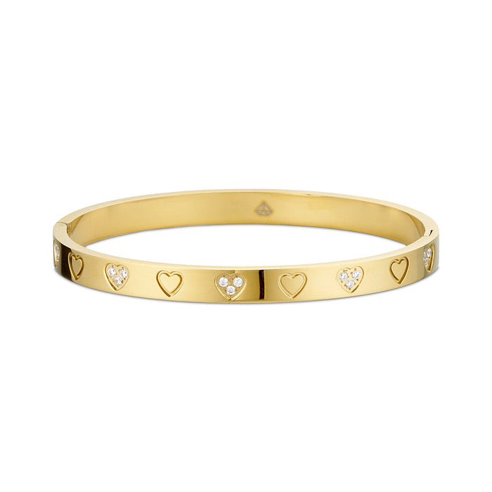 ANNEBRAUNER Heart Bangle Armbånd 18K Guldbelagt