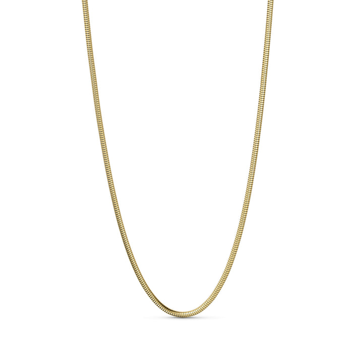 ANNEBRAUNER Snake Round Halskæde 60 cm guldbelagt