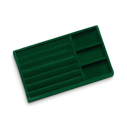 ANNEBRAUNER Velour Smykkebakke Ringe Green