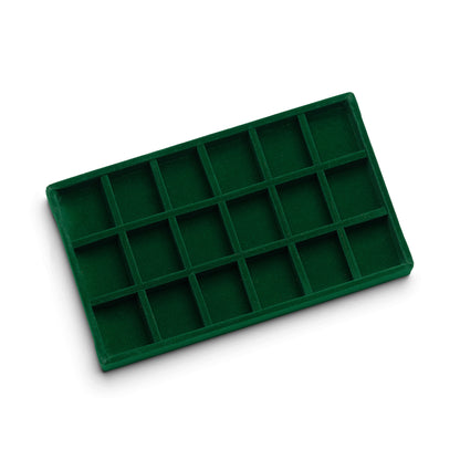 ANNEBRAUNER Velour Smykkebakke 18 Sektioner Green