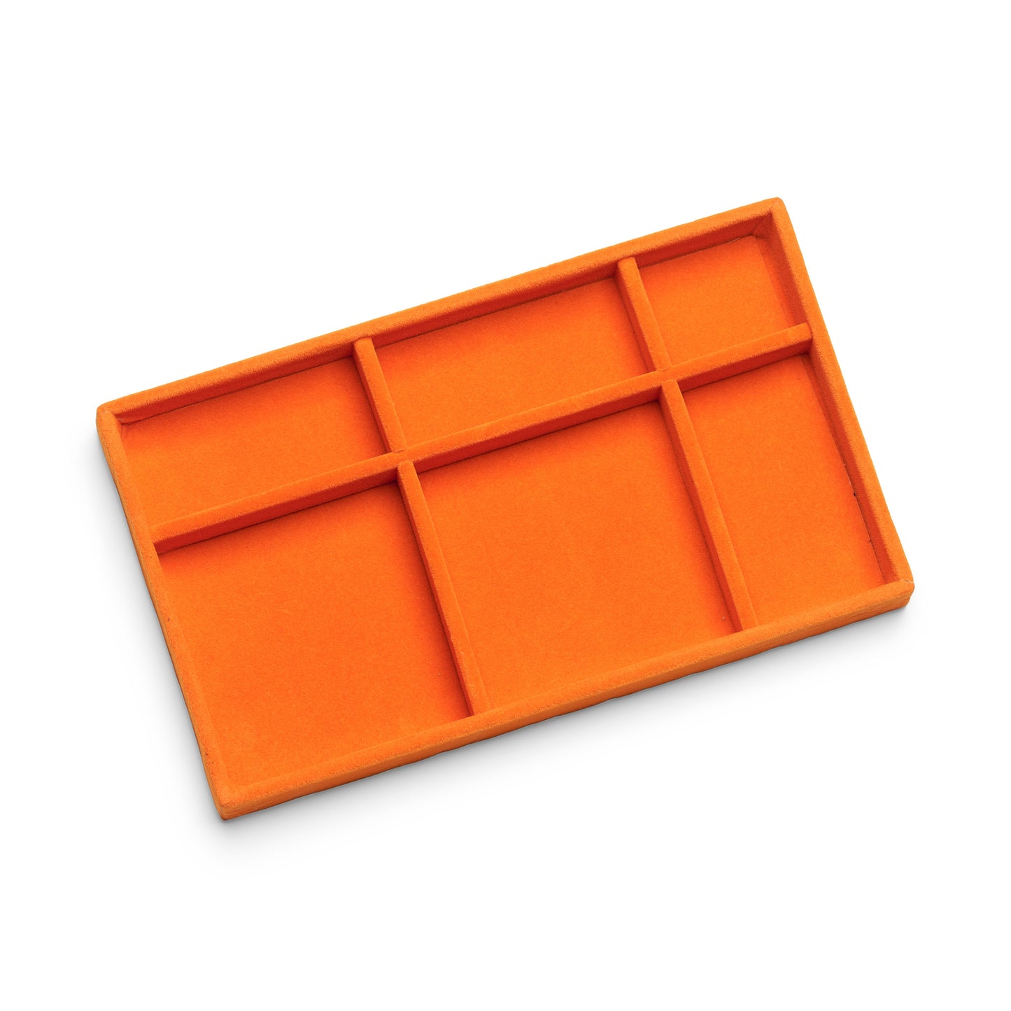 ANNEBRAUNER Velour Smykkebakke 6 Sektioner Orange