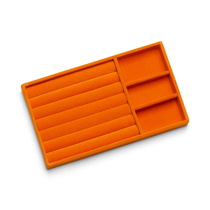ANNEBRAUNER Velour Smykkebakke Ringe Orange