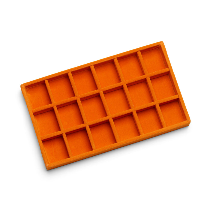 ANNEBRAUNER Velour Smykkebakke 18 Sektioner Orange