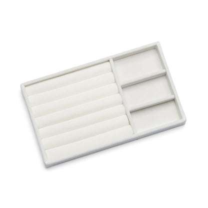 ANNEBRAUNER Velour Smykkebakke Ringe Creme White