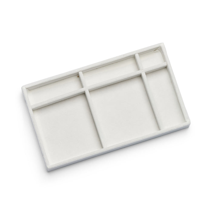 ANNEBRAUNER Velour Smykkebakke 6 Sektioner Creme White
