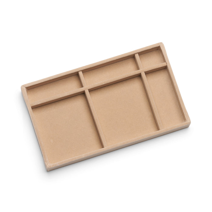 ANNEBRAUNER Velour Smykkebakke 6 Sektioner Latte