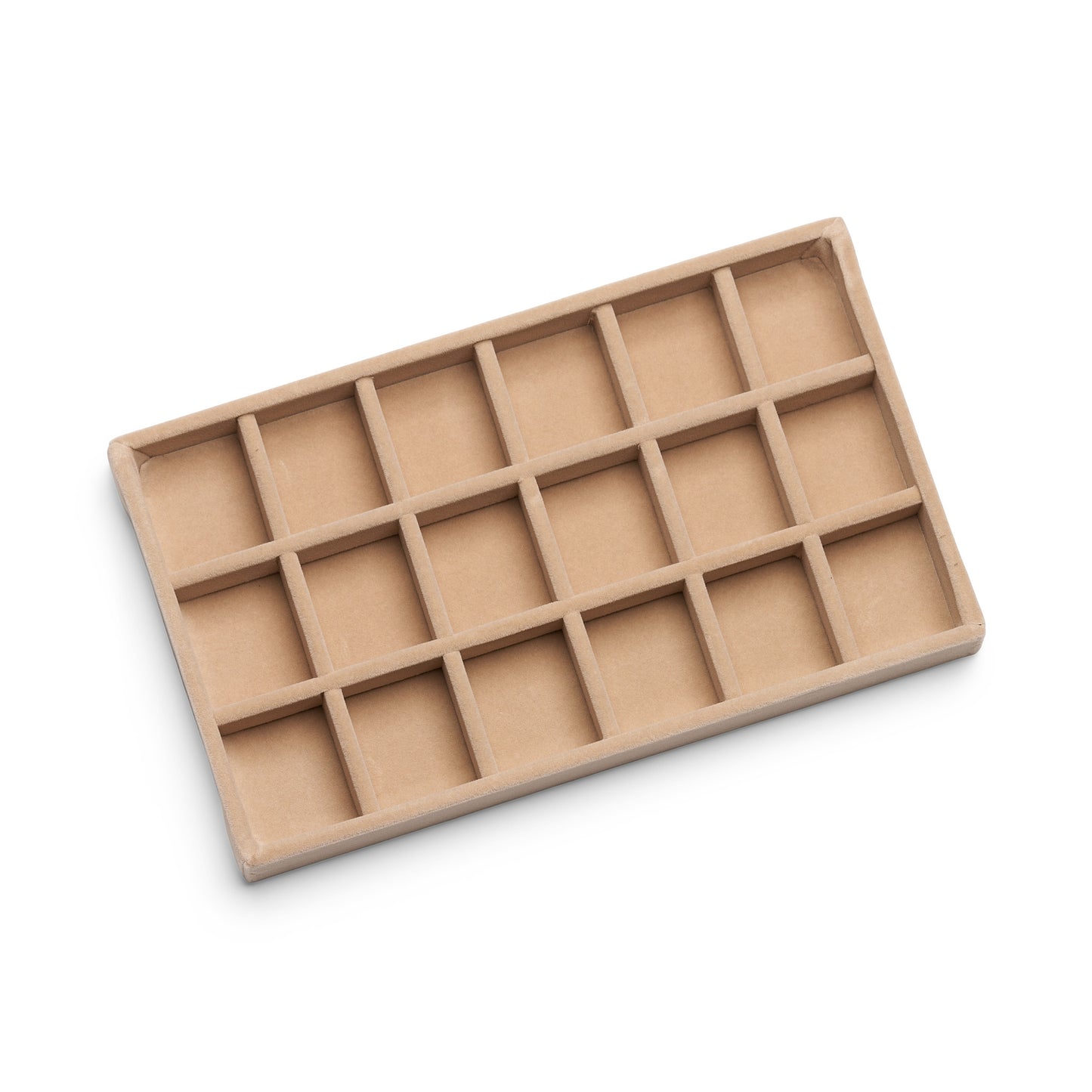 ANNEBRAUNER Velour Smykkebakke 18 Sektioner Latte