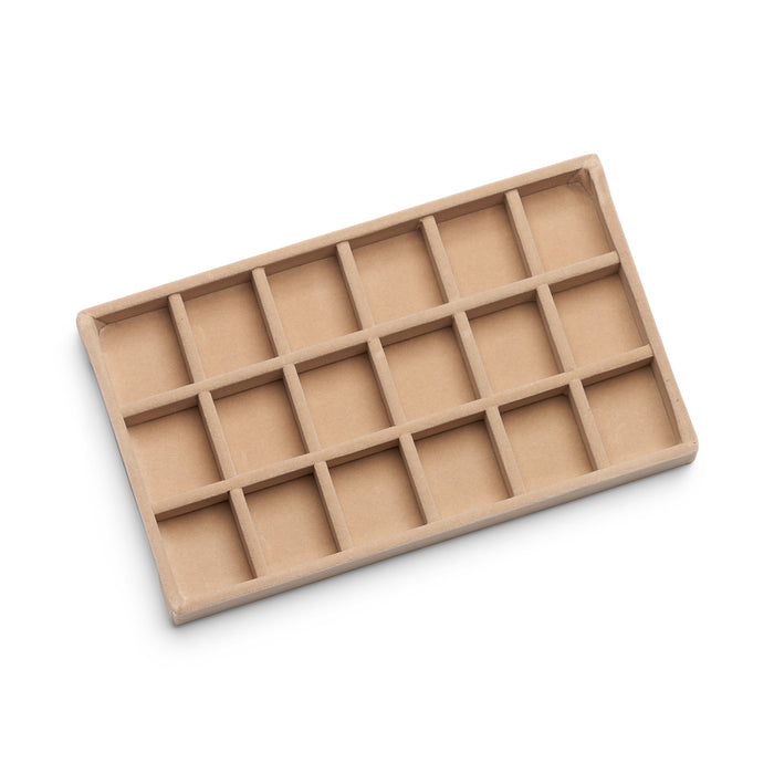 ANNEBRAUNER Velour Smykkebakke 18 Sektioner Latte